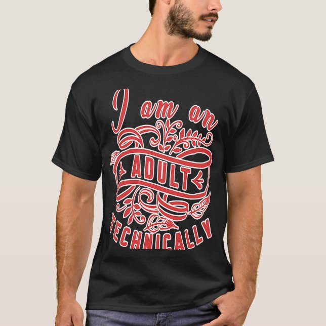 Senior Fun ich bin ein Erwachsener technisch T-Shirt (Vorderseite)