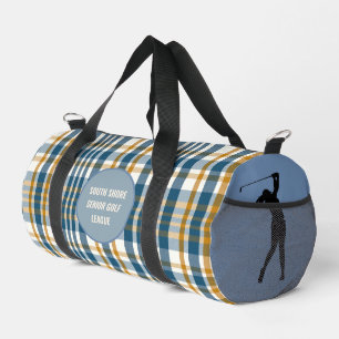 Senior Golfer "Blue Harvest" Kariert Duffle Bag