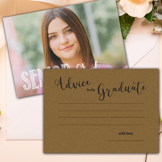 Senior Grad Foto Graduation Party Advice Card Hinweiskarte (Senior Grad Class of 2025 Photo Graduation Party Advice Card)