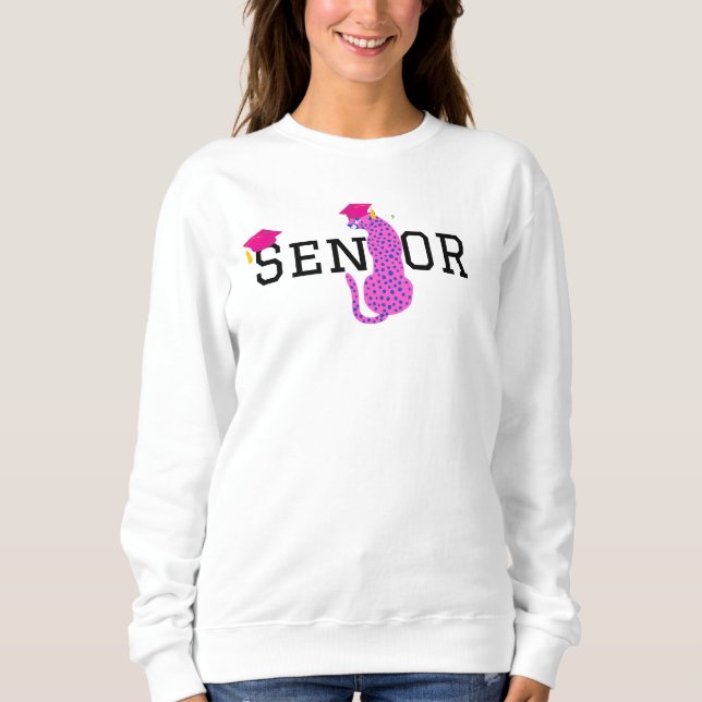 Senior Graduate Pink Leopard Sweatshirt (Vorderseite)