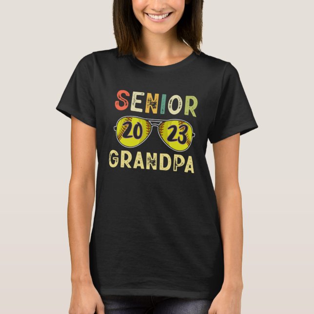 Senior Grandpa 2023 Cool Proud Softball Senior Gra T-Shirt (Vorderseite)