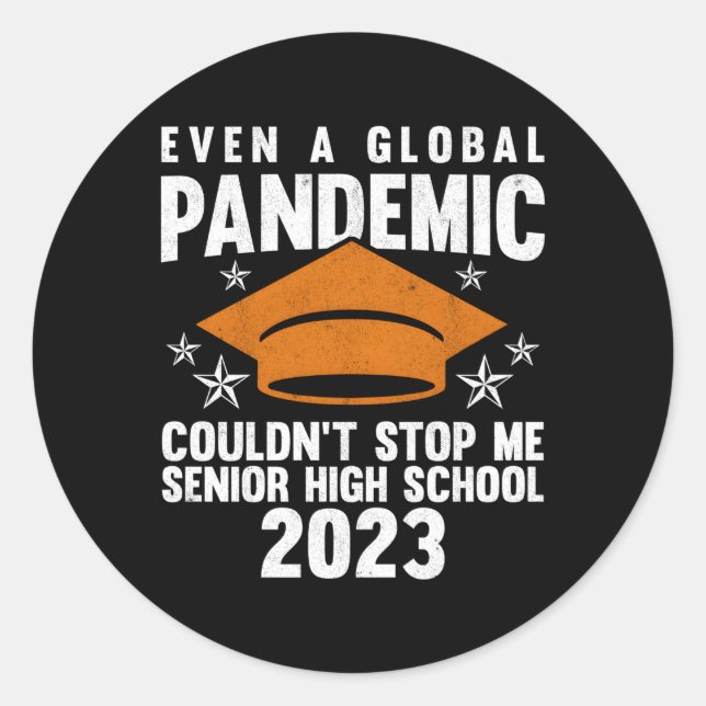 Senior High School 2023 Degree Abschluss Graduate Runder Aufkleber (Vorderseite)