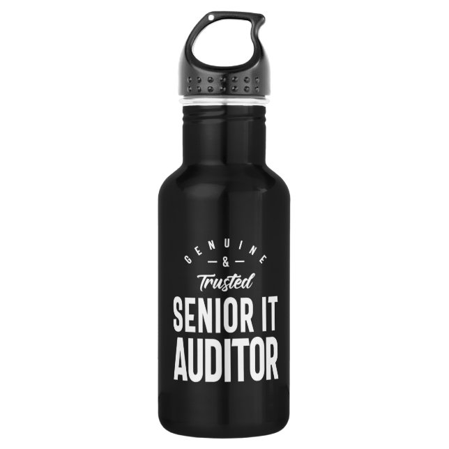 Senior IT Auditor Job Title Gift Edelstahlflasche (Vorderseite)