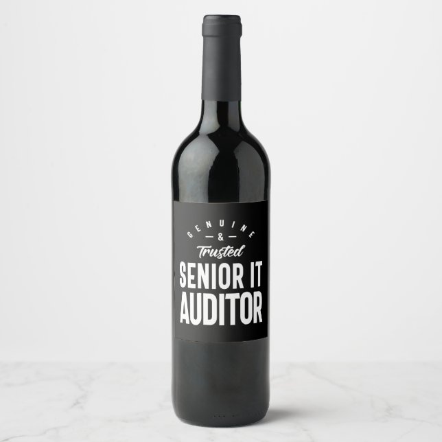 Senior IT Auditor Job Title Gift Weinetikett (Vorderseite)