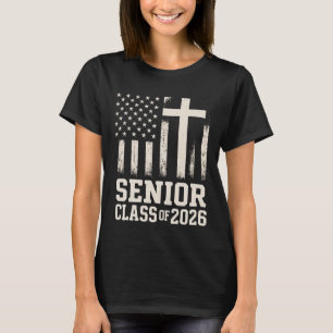 Senior-Klasse 2026 Kreuzflagge USA T-Shirt