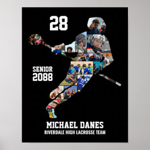 Senior Lacrosse Individuelle Sportfotomontage Poster