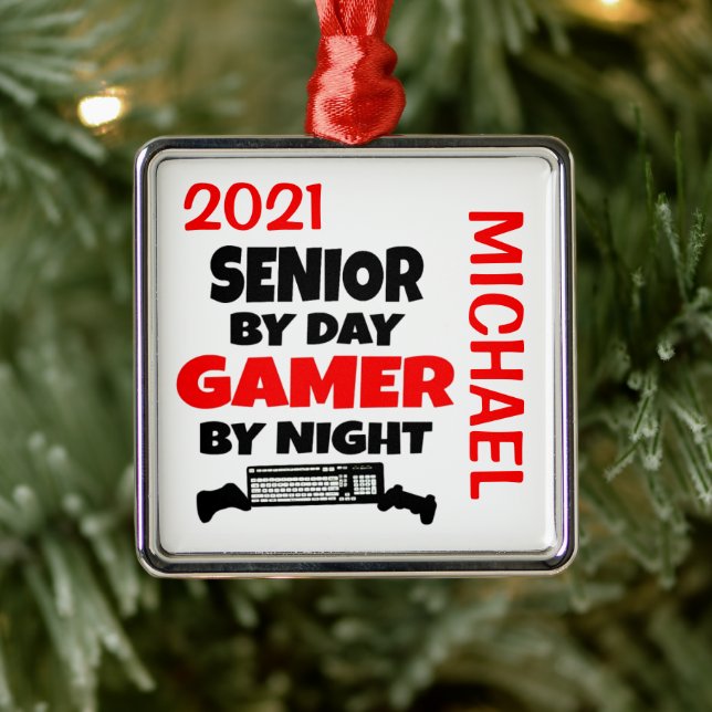 Senior Lieben spielen Videospiele CUSTOM Ornament Aus Metall (Baum)