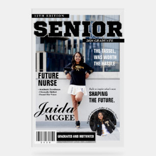 Senior Magazin Stil Acryl Abschluss Display Acrylschild