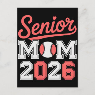 Senior Mama 2026 Baseball Stolz Familie Sportshirt Feiertagspostkarte