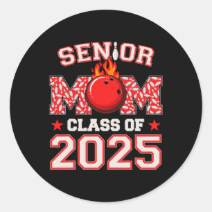 Senior Mama Cl von 2025 Bowling Abschluss Mama 202 Runder Aufkleber