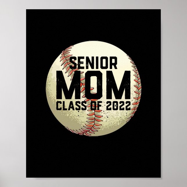 Senior Mama Class of 2022 Baseball Mama Poster (Vorne)