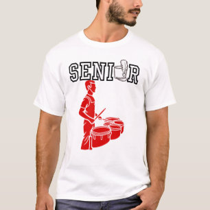 Senior Marching Band mit roten Quad-Trommeln T-Shirt