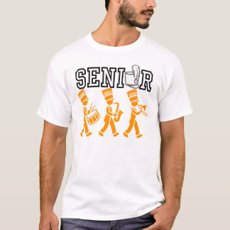 Senior-Marschband mit orangefarbener Silhouette T-Shirt