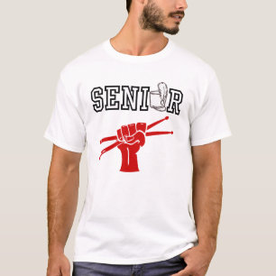 Senior-Marschband mit roten Trommelschlägeln T-Shirt
