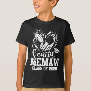 Senior Memaw Cl von 2026 Fußball-Abschluss Herz Pr T-Shirt