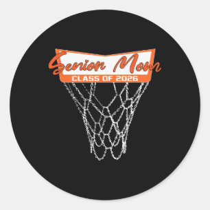 Senior Mom Cl Of 2026 Basketball Netz Abschluss Mo Runder Aufkleber