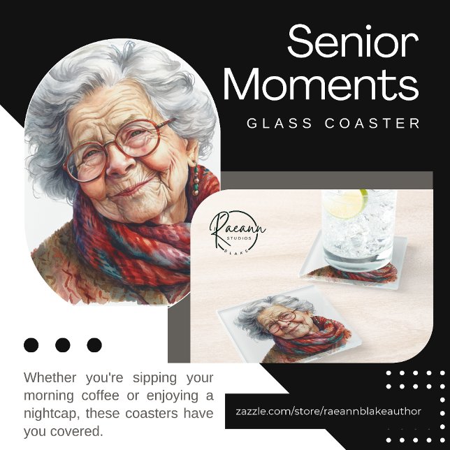 Senior Moments Glass Untersetzer (Von Creator hochgeladen)