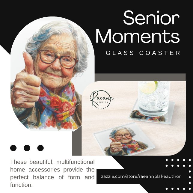 Senior Moments Glass Untersetzer (Von Creator hochgeladen)