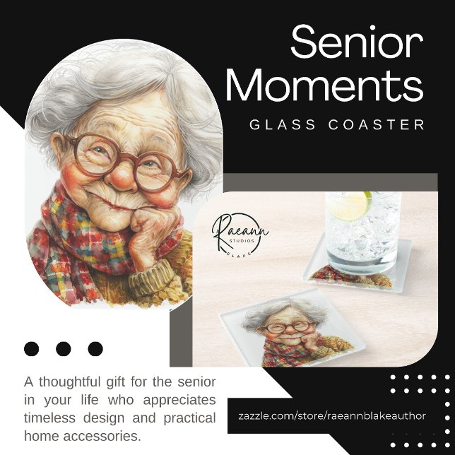 Senior Moments Glass Untersetzer (Von Creator hochgeladen)