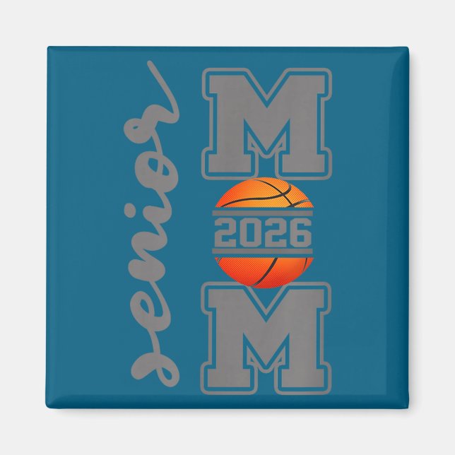 Senior-Mutter 2026 Basketball-Athlet stolzer Elter Magnet (Vorne)