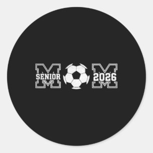 Senior-Mutter 2026 Fußball-Klasse von 2026 Lustige Runder Aufkleber