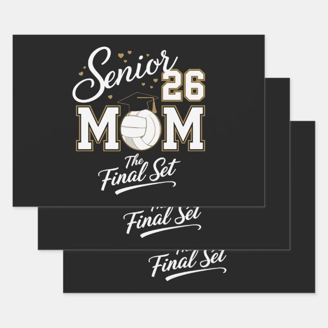 Senior-Mutter Abschlussklasse 2026 Volleyball Geschenkpapier Set (Set)