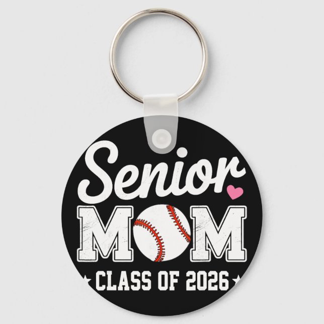 Senior-Mutter Cl Von 2026 Baseball Retro-Mutter Ab Schlüsselanhänger (Vorderseite)