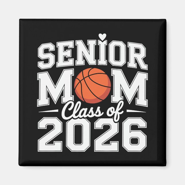 Senior-Mutter Cl von 2026 Süße Basketball-Mutter A Magnet (Vorne)