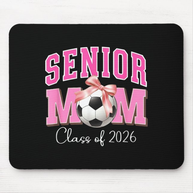 Senior-Mutter Klasse 2026 Fußball rosa Schleife De Mousepad (Vorne)