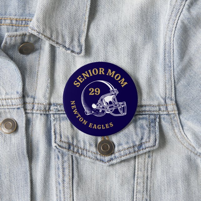 Senior-Mutter Vintage-Fußballhelm individuell gest Button (Beispiel)
