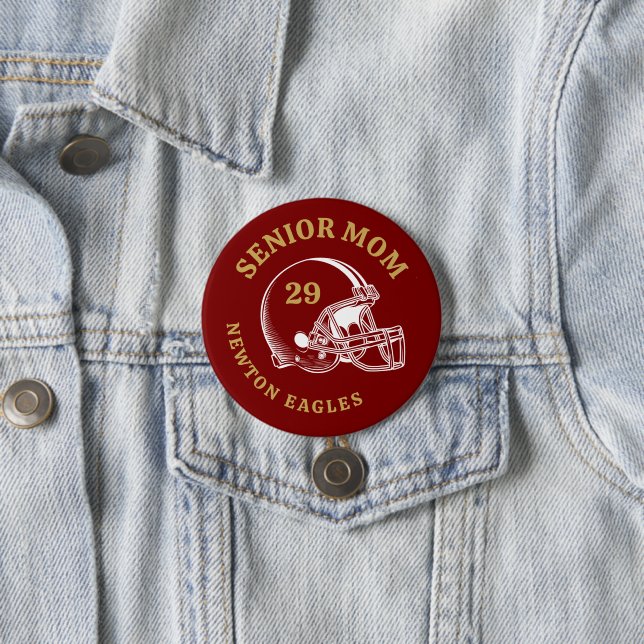 Senior-Mutter Vintage-Fußballhelm individuell gest Button (Beispiel)