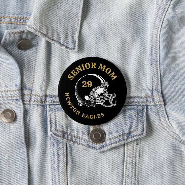 Senior-Mutter Vintage-Fußballhelm individuell gest Button (Beispiel)