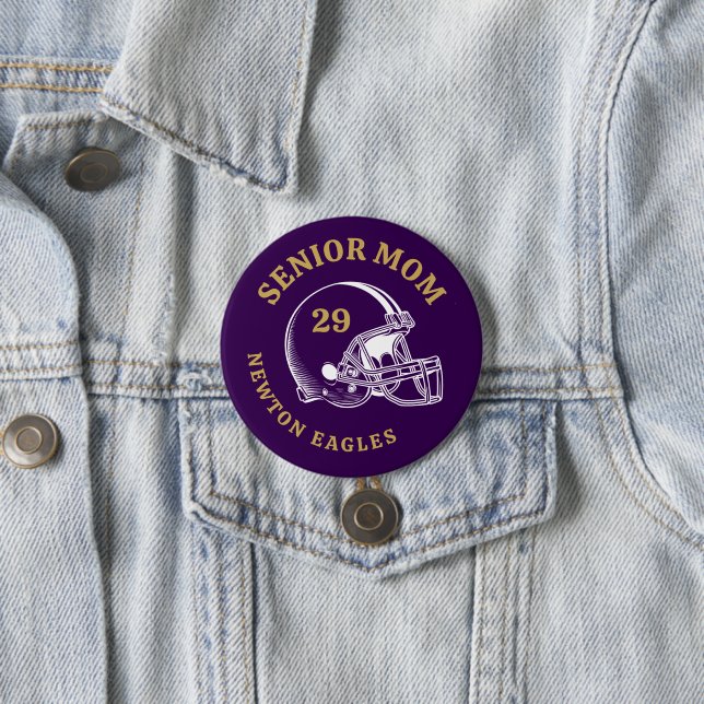 Senior-Mutter Vintage-Fußballhelm individuell gest Button (Beispiel)