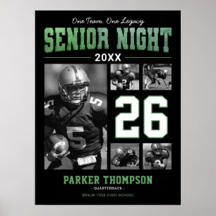 Senior Night Football Grünes Foto-Poster Poster