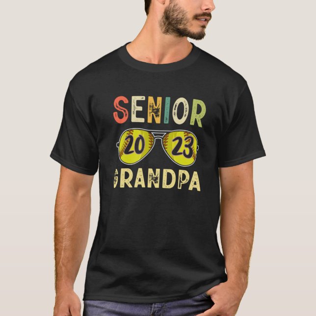 Senior Opa 2023 Cool Proud Softball Senior Gra T-Shirt (Vorderseite)