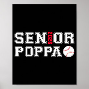 Senior Papa Klasse 2026 Baseball-Vater Papa Poster