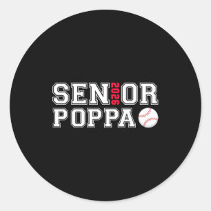 Senior Papa Klasse 2026 Baseball-Vater Papa Runder Aufkleber