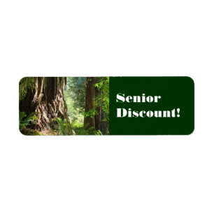 Senior Rabatt! Etiketten Aufkleber alte Redwoods