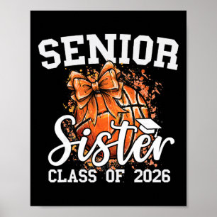 Senior Schwester Cl von 2026 Coquette Basketball A Poster