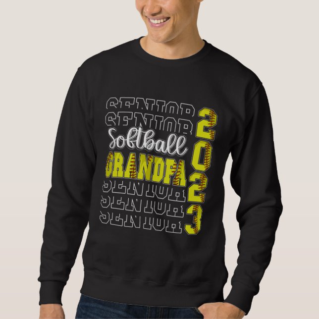 Senior Softball Grandpa 2023 Sport Lover Proud Gra Sweatshirt (Vorderseite)