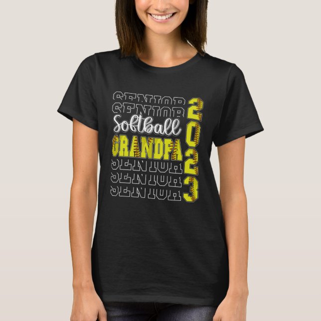 Senior Softball Grandpa 2023 Sport Lover Proud Gra T-Shirt (Vorderseite)