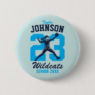 Senior Softball-Schulsport Mädchen Baseballspieler Button