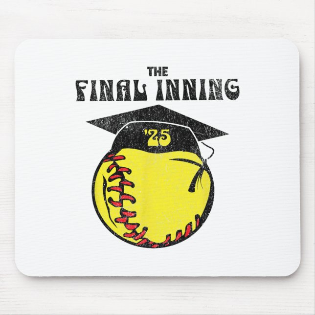 Senior Softll 2025 The Final Inning Distressed Gra Mousepad (Vorne)