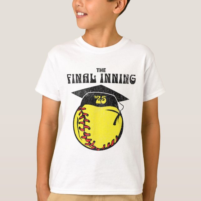 Senior Softll 2025 The Final Inning Distressed Gra T-Shirt (Vorderseite)