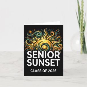 Senior Sonnenuntergang Retro-Abschluss Cl 2026 Gra Karte