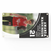 Senior Sport Black and White Outdoor Banner