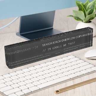 Senior Stack Overflow Kopierer Lustige Acryl De Namensplakette