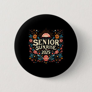 Senior Sunrise 2025 High School Vintage Wilde Blum Button