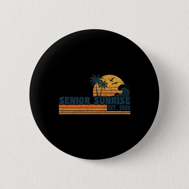 Senior Sunrise 2026 Abschluss Cool Retro High Scho Button (Vorderseite)