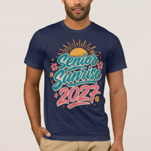 Senior Sunrise 2027 Retro Brush Script Abschlussfe T-Shirt